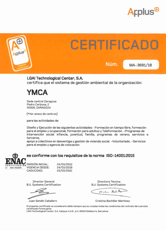 certificado de calidad 14001