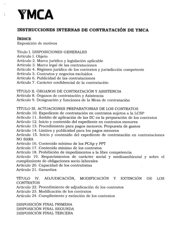 Instrucciones internas de contratación